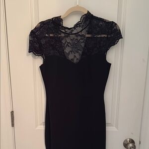 Chic Navy Lace Long Sleeve Dress